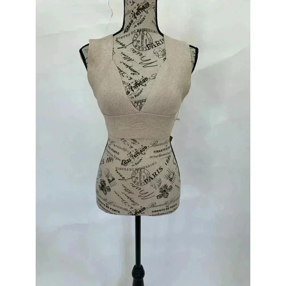 Dreamers by Debut, Women's Black Crop-top, Tan, Medium - Picture 1 of 4